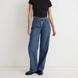 Madewell Perfect Vintage Wide-Leg Trouser Jean in Indigo Stripe